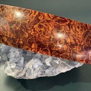 VTG Karina Tortoiseshell With Gold Swirl Barrette Hair Clip Made In France (4in)